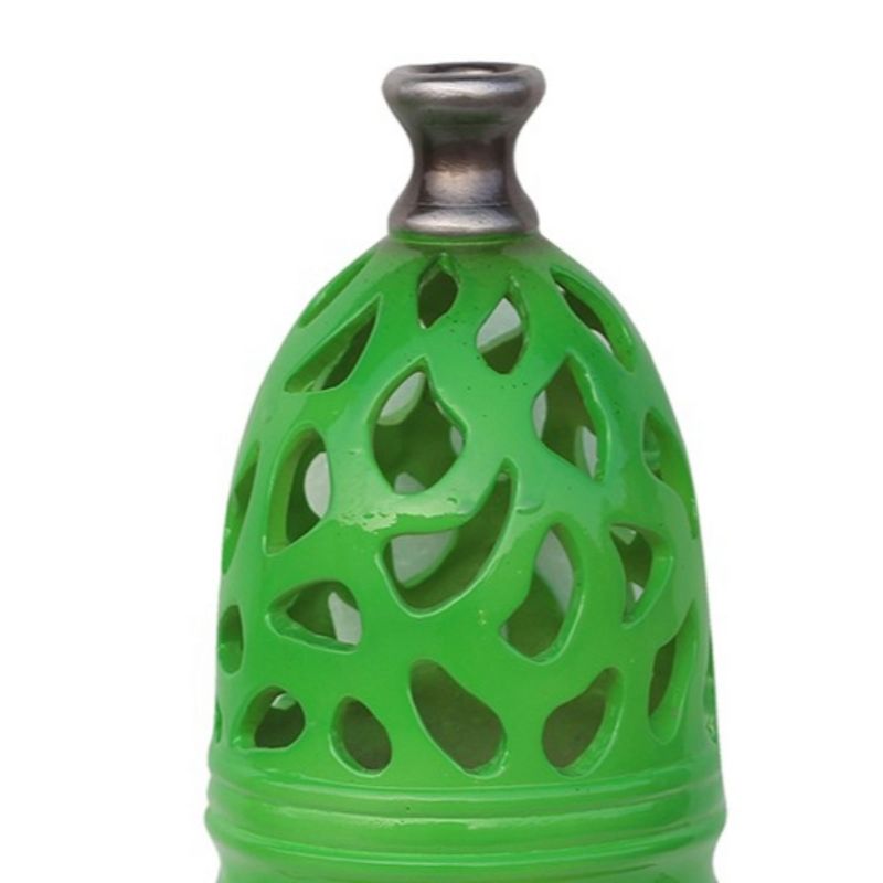 Northlight 15" Shiny Cutout Outdoor Patio Bottle Vase - Green/Gray, 2 of 4