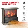 Turbro Firelake 27-Inch Electric Fireplace Heater, Freestanding Fireplace with Mantel - 4 of 4