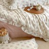 Pink Floral Queen Duvet Cover Set, 100 Cotton Ruffle Lace Bedding for Girls, Soft Princess Aesthetic with Zipper. - 4 of 4