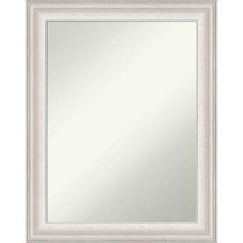 23" x 29" Non-Beveled Trio White Wash Silver Wall Mirror - Amanti Art