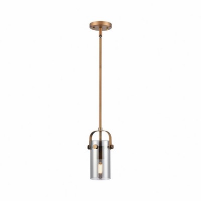 Pilaster II Cylinder - 1 Light Pendant In Contemporary Style-9.5 Inches Tall and 5 Inches Wide