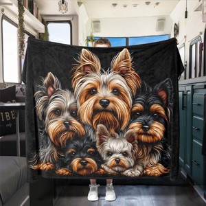 Yorkshire Terrier Four Seasons Car Mother and Youngsters Nap Blanket Flannel Blanket, Christmas Gift. - 1 of 4