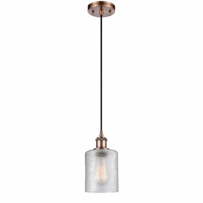 Cobbleskill - 1 Light Cord Hung Mini Pendant In Industrial Style-8 Inches Tall and 5 Inches Wide