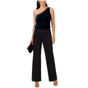 Adrianna Papell Womens Velvet Beaded One Shoulder Blouse - 1 of 1