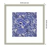 Kate and Laurel Framed Art Painted Flowers Blue by Carrie Cantwell, 26x26, Florence Silver - 2 of 4