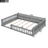 1pc Full Size Bed Frame, Solid Wood Upholstered Platform with Guardrail & Pillow, No Box Spring Needed - Baofuwish - 4 of 4