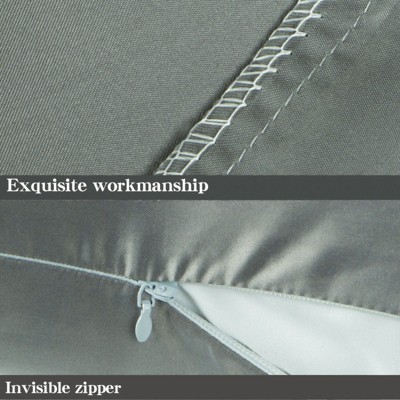 Black Satin Standard Pillowcases with Zipper Closure, 20x26 Inches