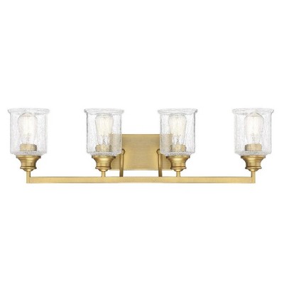 Savoy House Hampton 4 - Light Vanity in  Warm Brass