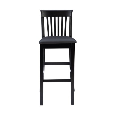 Classic Dark Cherry & Black Faux Leather 31" Craftsman Barstool