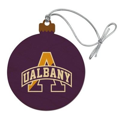 University at Albany Primary Logo Wood Christmas Tree Holiday Ornament