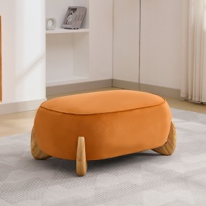 Hyleory 38.58'' Velvet Oversized Comfort Ottoman with Sold Wood Legs,large foot
 stools for Bedroom, Living Room, Nursing Room - 1 of 1