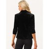 INSPIRE CHIC Women's Velvet Lapel Collar Open Front Blazers - 3 of 4