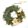 16 in Christmas Wreath with Flowers, Berries & Pine Cones for Fireplace Wall Window Table Centerpiece Decoration, Gold - 3 of 4