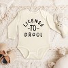 The Juniper Shop License To Drool Long Sleeve Bodysuit - NB - Natural - 3 of 4