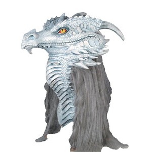 Seasonal Visions Adult Premiere Ancient White Dragon Costume Mask - 21.5 in. - White - 1 of 1