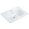 Vynxaria 24"x 18" Glossy White One-Piece Bathroom Sink Integrated Countertop Basin - 4 of 4