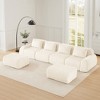 146'' Flannelette U-Shaped Modular Sectional Sofa with Movable Ottoman, Boneless Design, and Deep Seat - 3 of 4