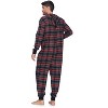 Ashford & Brooks Mens Flannel Hooded One Piece Pajama Union Jumpsuit - 4 of 4