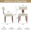 TiramisuBest Set of 2 Linen/Fur Fabric Modern Armless Dining Chairs Curved Wingback Solid Wooden Legs Dining Living Room - 2 of 4