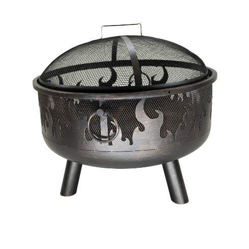 Wood Burning Outdoor Fire Pit With Flames - Black - Endless Summer : Target