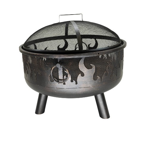 Wood Burning Outdoor Fire Pit With, Degano Round Wood Burning Fire Pit