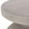 CAVINAS Modern Concrete Patio End Table,17.25" Square Outdoor Side Table with Classic Pedestal Base,Lightweight Small Patio Table,for Garden,Natural - 3 of 4