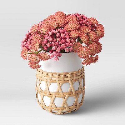 7" x 5" Artificial Berry Marigold Arrangement in Ceramic Pot - Opalhouse™