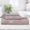 Modern Solid Classic Luxury Cotton 3 Piece Bath, Face, and Hand Towel Set by Blue Nile Mills - 2 of 4