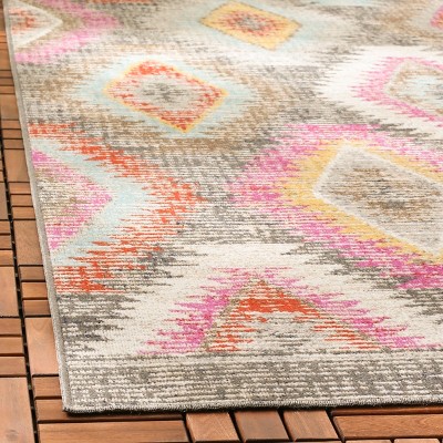 Gray Multi 3' x 5' Reversible Synthetic Area Rug