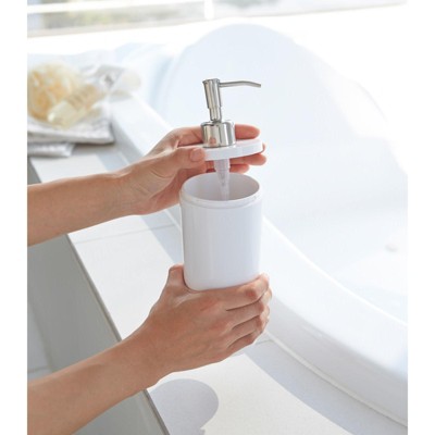 White ABS Resin Shampoo Dispenser with Stainless Steel Pump