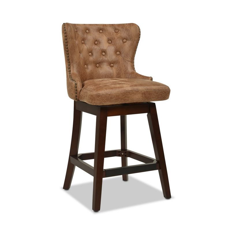 Jennifer Taylor Home Holmes 27" Tufted High-Back 360 Swivel Counter-Height Barstool, 2 of 9