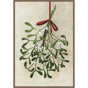 Amanti Art 23"x33" Mistletoe Bouquet with Bow Rosana Laiz Blursbyai Framed Canvas Wall Art - 1 of 4