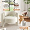 Modern Chenille Accent Chair - Mid-Century Upholstered, Cozy Round Armrest, Open Back, Round Corner Side Sitting Lounge, for Bedroom Office Cafe - 4 of 4