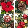 6FT Prelit Christmas Garland, Battery Operated Lights Berries Red Poinsettia, Indoor Outdoor Xmas Garland for Fireplace Stairs Mantel Decorations - 4 of 4