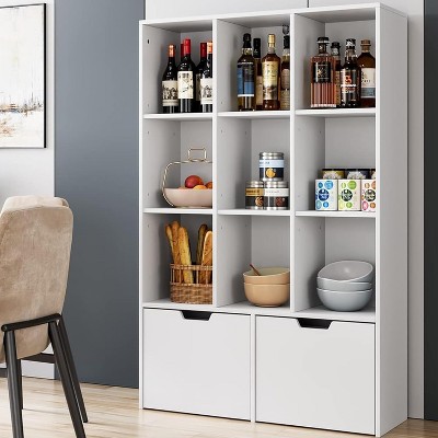 COZONY 55" Tall Bookcase with 2 Drawers — 4-Tier Bookshelf with Adjustable Shelves, Freestanding Storage Cabinet for Home, Office & Bedroom