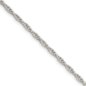 Black Bow Jewelry 2.5mm, Sterling Silver Solid Loose Rope Chain Necklace - 1 of 4