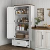 Yukimo 69" Kitchen Pantry Cabinet, White, with 2 Doors, Drawer & Adjustable Shelves, Freestanding Storage Solution for Dining Room - 2 of 4