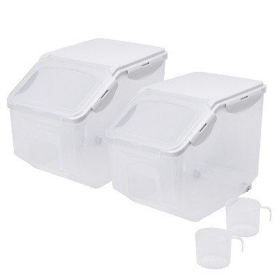 HomeStock 30 LB Rice Storage Container with Measuring Cup, BPA free