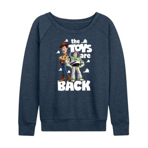 Women's - Disney - The Toys Are Back Lightweight French Terry Wide Neck Long Sleeve Shirt - 1 of 4