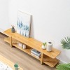 Living Room TV Stand, Bamboo Coffee Table, Entertainment Center, Media Console, Double-Tier Shelving Unit - 3 of 4