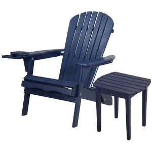 Jiallo Foldable Adirondack Chair with cup holder with End Table - 1 of 4