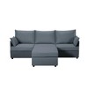 93.7” Sectional Sofa With Ottoman, Indoor Sofa Made Of Imitation Linen Material. - 3 of 4