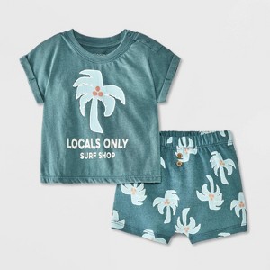 Grayson Mini Baby Locals Only Short Sleeve Set - Green - 1 of 4