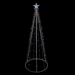 Northlight LED Lighted Cone Tree Outdoor Christmas Decoration - 6' - Multi Lights - 1 of 4
