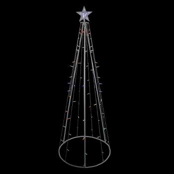 Northlight 6' Multi-Color LED Lighted Cone Tree Outdoor Christmas Decoration