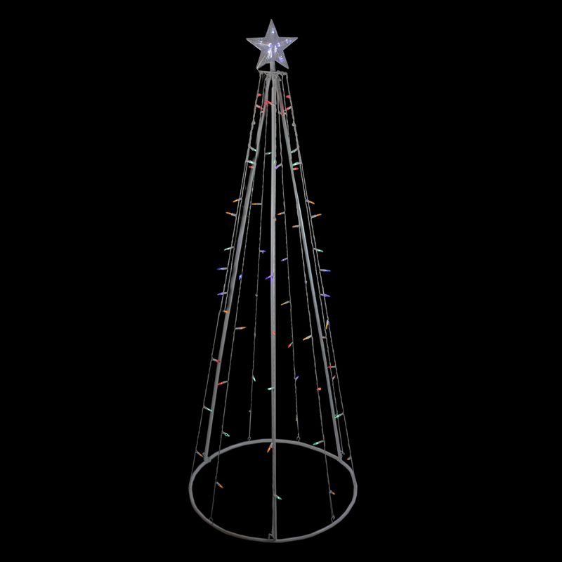 Northlight 6' Multi-Color LED Lighted Cone Tree Outdoor Christmas Decoration, 1 of 5