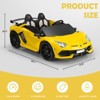 Infurnic Baby Walkers Kids Ride on Lamborghini Cars with Safety Belt, High-Low Speed, Toy Gift for 3-8 Years Old, Yellow, 53.1"*31.8"*20.3" - 3 of 4