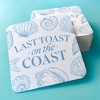 Big Dot of Happiness 25 Ct Last Toast on the Coast Drink Coasters, 4-Inch Disposable Square Paper Coasters for Beach Bridal or Blue Bachelorette Party - 2 of 4