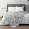 PAVILIA Fleece Pom Pom Blanket Throw for Sofa Bed, Soft Lightweight Pompom Fringe Blanket for Couch - 4 of 4