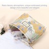 Unique Bargains Women's Floral Zipper Makeup Bags and Organizers Orange Beige - 3 of 4